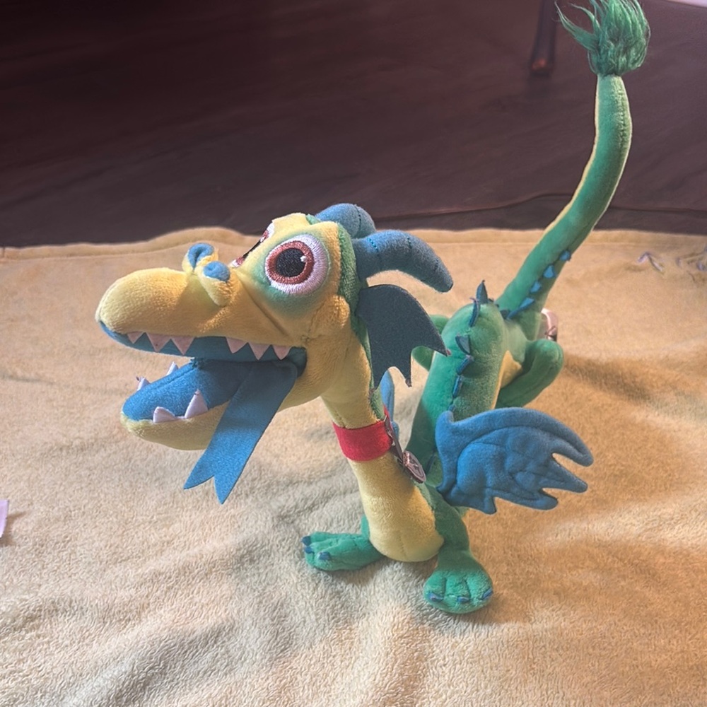 Disney Yellow and Blue Dragon Plush